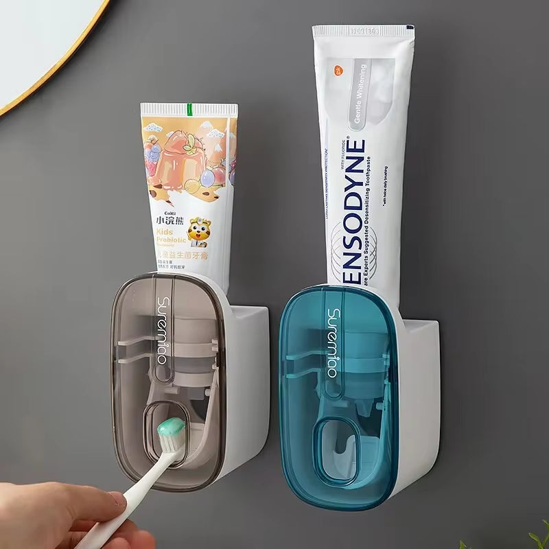 1 PCS Automatic Toothpaste Dispenser Bathroom Accessories Wall Mount Lazy Toothpaste Squeezer Toothbrush Holder