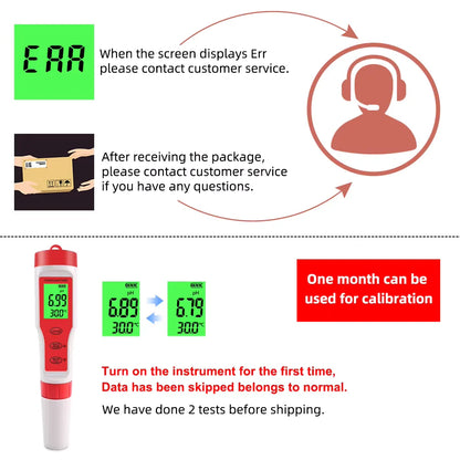 4 in 1 Digital PH EC Meter LCD Tester Pocket Hydroponics Aquarium Water Test Pen