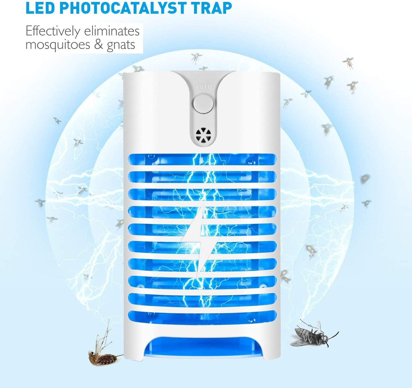 2 Pack Bug Zapper Mosquito Zapper, Elec-Tric Mosquito Fruit Fly Gnat Mosquito Kill-Er Lamp Eliminates Flying Pests Fly Insect Trap Indoor Plug in Night Light for Home