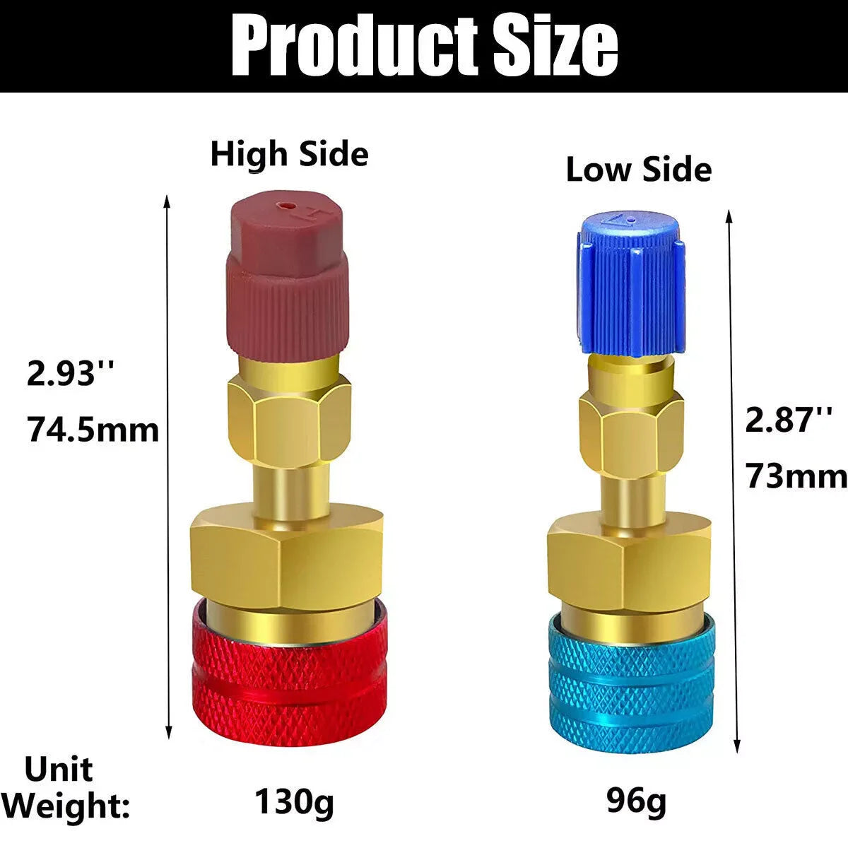 R1234YF to R134A Quick Coupler Adapter Fits Car A/C High Low Side Conversion Kit