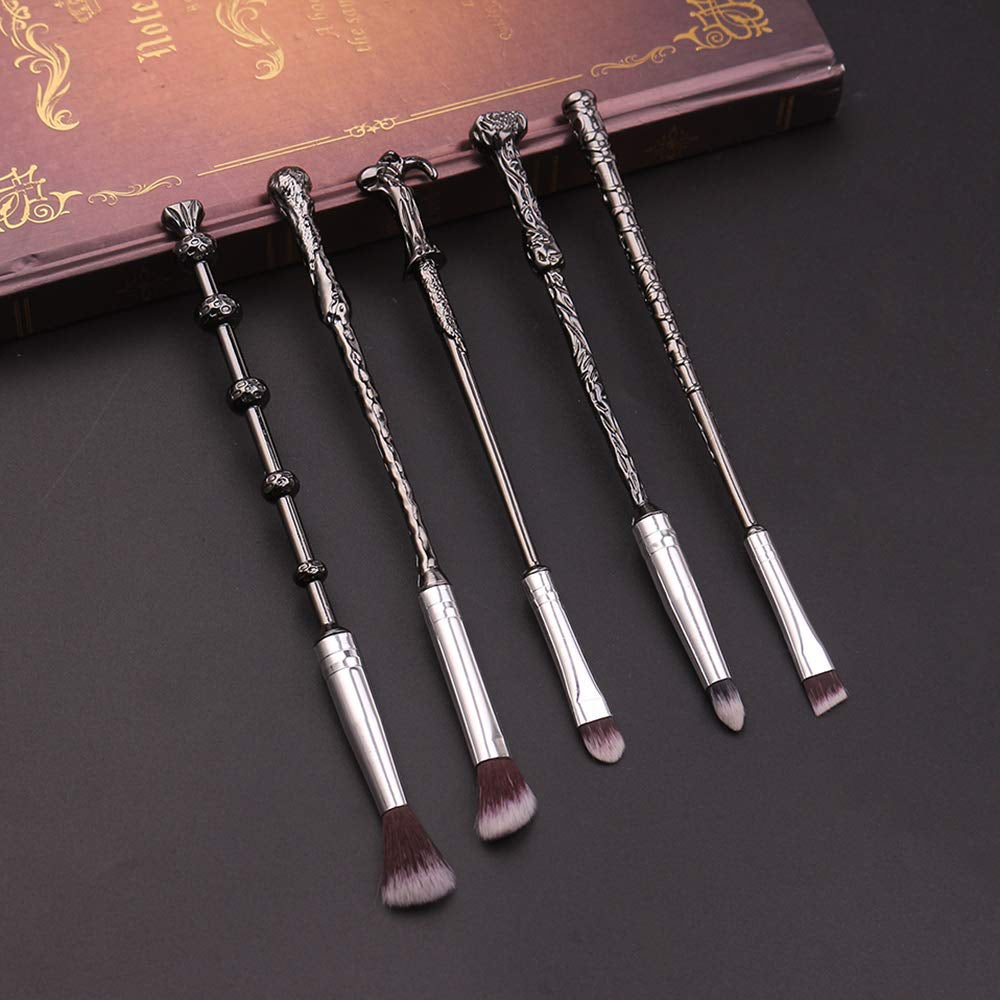 Gifts Wi-Zard Wand Makeup Brushes 5 PCS Makeup Brush Set for Foundation Blending Blush Concealer Eyebrow Face Powder