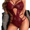 Lingerie for Women One Piece Lingerie Deep V Teddy Sexy Lace Bodysuit Strappy Lingerie