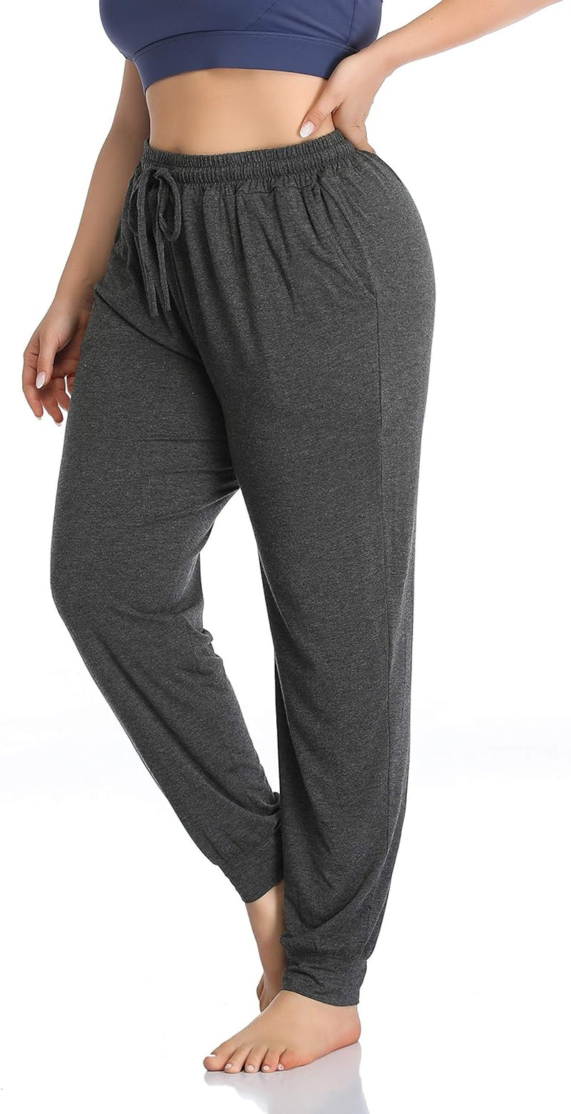 Women'S plus Size Casual Lounge Yoga Pants Comfy Relaxed Joggers Pants Drawstring with Pockets