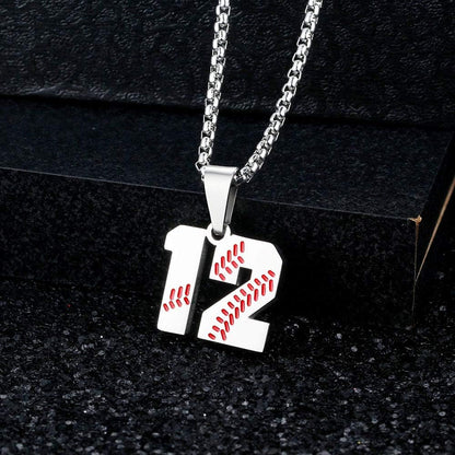 Inspiration Baseball Jersey Number Necklace Stainless Steel Charms Number Pendant for Men Women