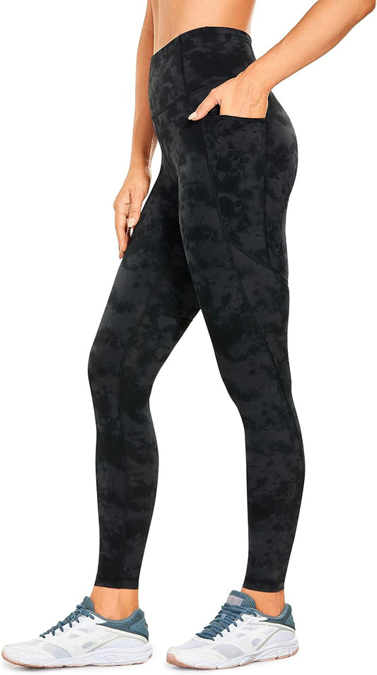 Women'S Naked Feeling Workout Leggings 28 Inches - High Waisted with Pockets Tummy Control Leggings