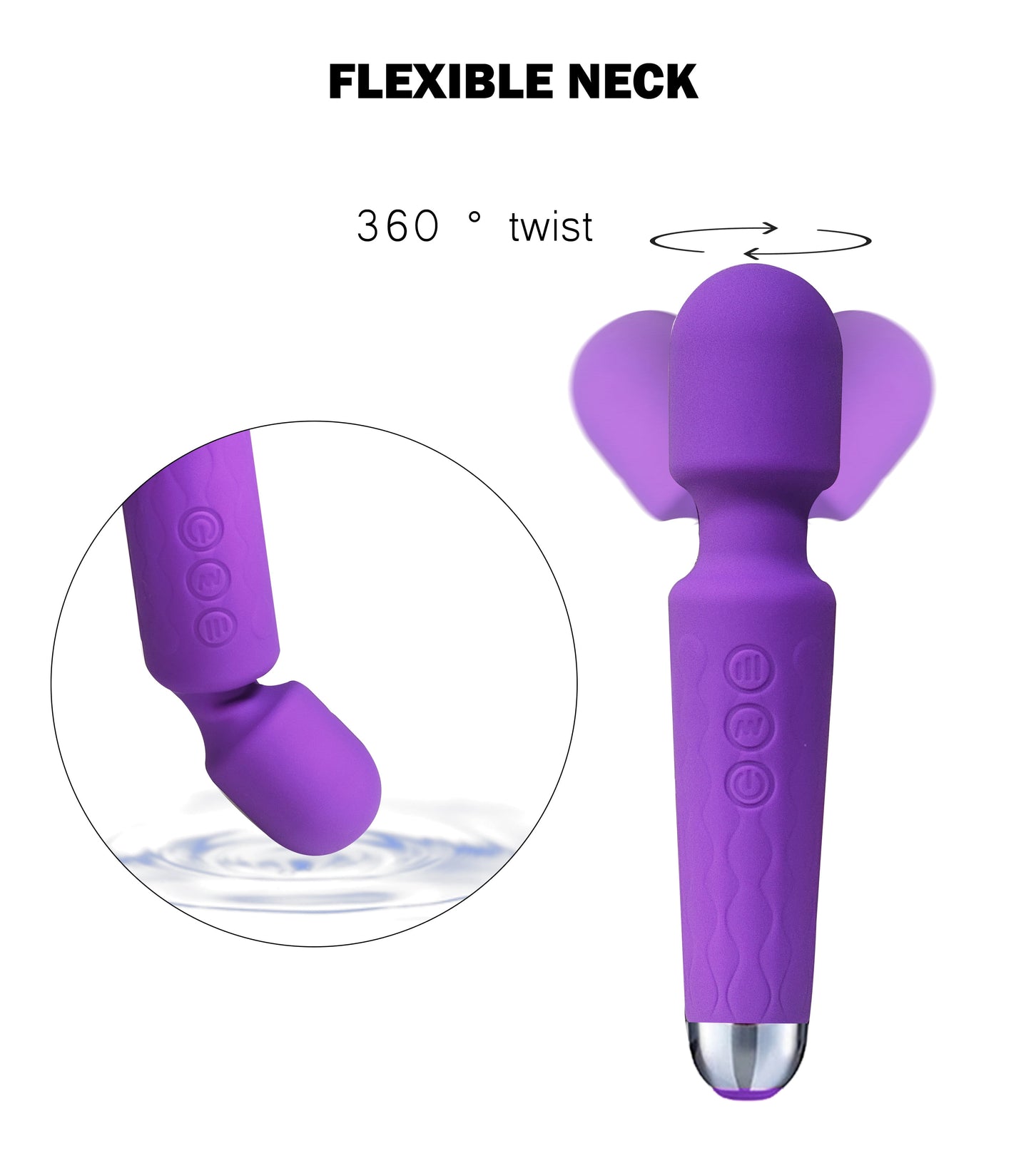 Wand Massager Vibrator with 8 Speeds 20 Vibration Modes, Personal Massager Adult Sex Toys for Women-Purple