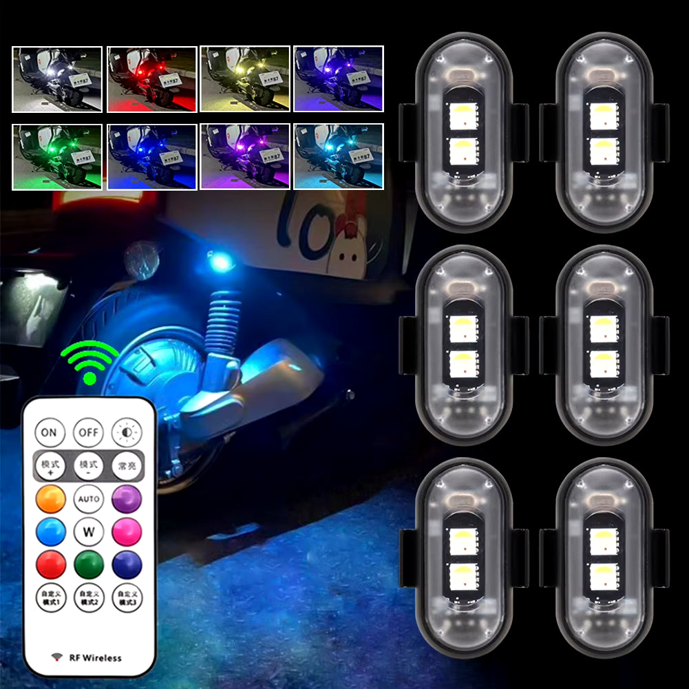 RGB Led Aircraft Strobe Lights Motorcycle Lights LED Flash Position Wireless Light Aircraft Airplane Helicopter Warning Lights