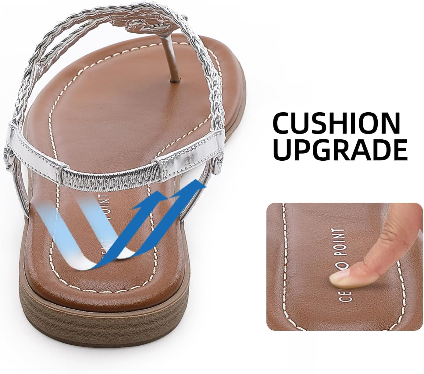 Women'S Braided T-Strap Thong Slip on Flat Sandals with Elastic Brand Roman Gladiator Fashion Flip Flop Shoes