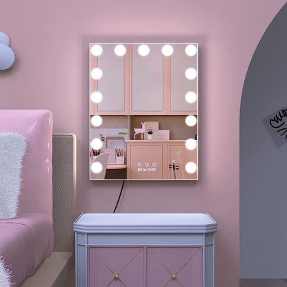 Lighted Vanity Mirror, Led Makeup Mirror, Dressing Tabletop Mirror/Wall Mirror Make up Mirror with Touch Control