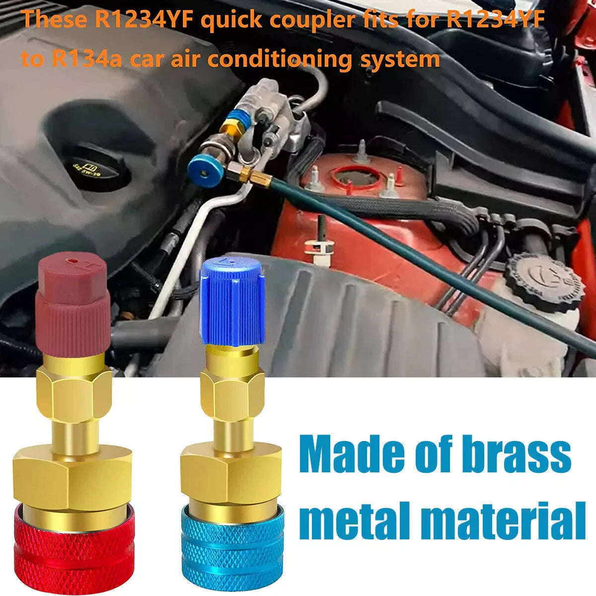 R1234YF to R134A Quick Coupler Adapter Fits Car A/C High Low Side Conversion Kit