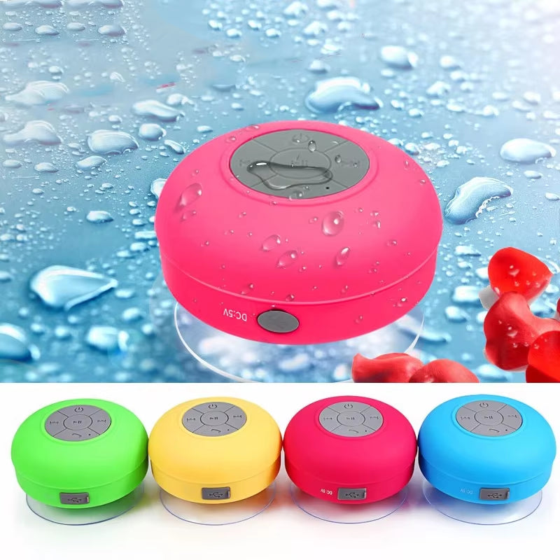 Mini Portable Bluetooth Speaker Powerful Suction-Cup Built-In Microphone Bluetooth Speaker for Phone Shower Gift