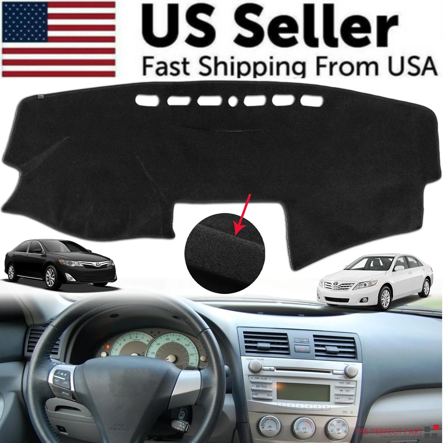 For Toyota Camry 2007-2011 US Dashmat Dash Cover Dashboard Mat Car Interior Pad