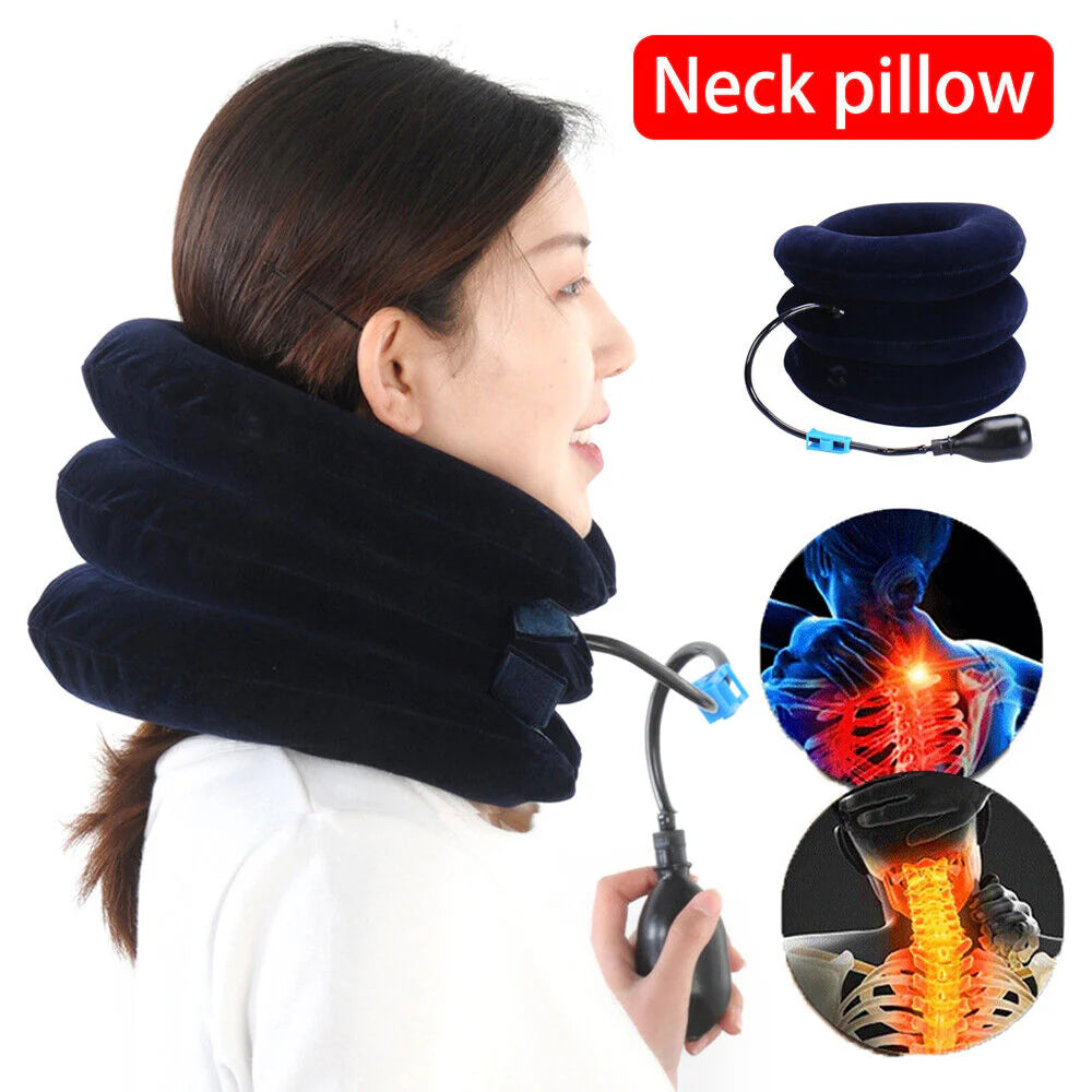 Cervical Neck Traction Device Collar Brace Support Pain Relief Stretcher Therapy