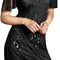 Women'S Flapper Dresses 1920S Sequins Art Deco Gatsby Cocktail Dress with Sleeve