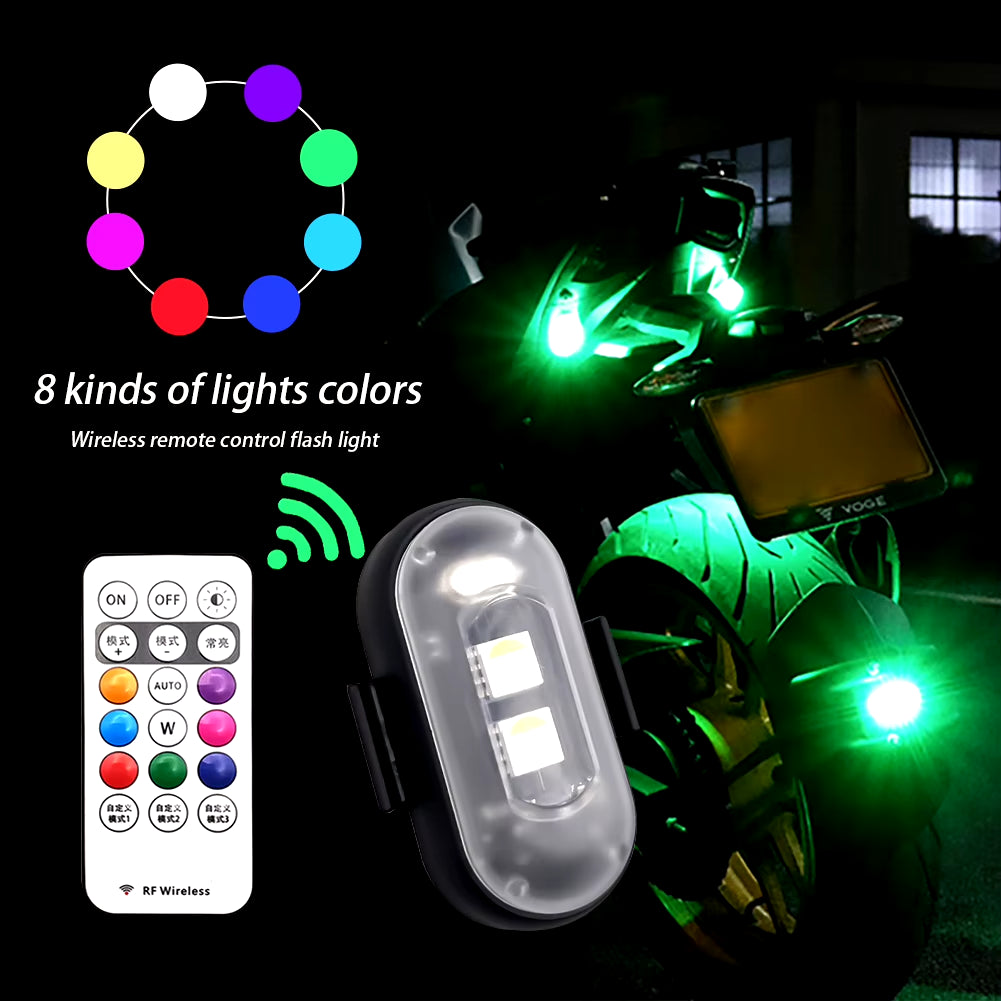 RGB Led Aircraft Strobe Lights Motorcycle Lights LED Flash Position Wireless Light Aircraft Airplane Helicopter Warning Lights