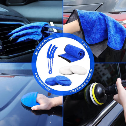 27Pcs Car Detailing Kit,Car Detailing Brush Set,Car Cleaning Kit, Car Windshield Cleaning Tool,Car Cleaning Tools Kit for Interior,Exterior,Wheels