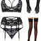 Women Lingerie with Stockings and Gloves or Eye-Mask,Garter Belt Lingerie Set