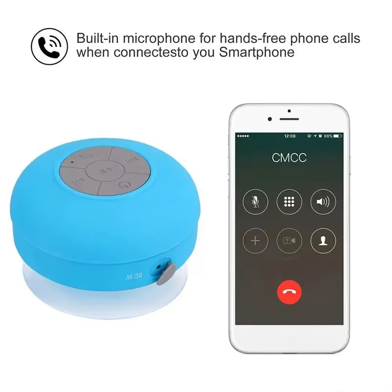 Mini Portable Bluetooth Speaker Powerful Suction-Cup Built-In Microphone Bluetooth Speaker for Phone Shower Gift