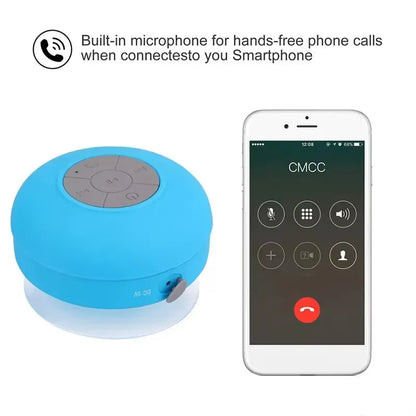 Mini Portable Bluetooth Speaker Powerful Suction-Cup Built-In Microphone Bluetooth Speaker for Phone Shower Gift