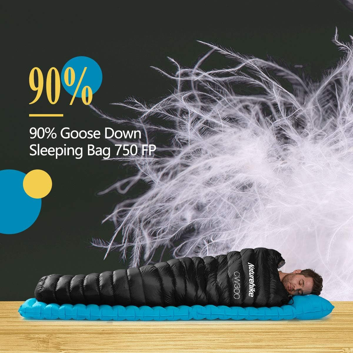 0 Degree Mummy Goose down Sleeping Bag, Compact Ultralight Sleeping Bag for Adults Cold Weather