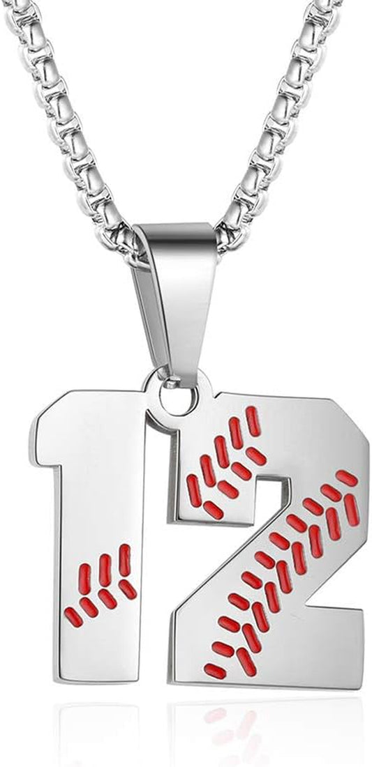 Inspiration Baseball Jersey Number Necklace Stainless Steel Charms Number Pendant for Men Women