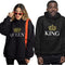 King and Queen Matching Hoodies for Couples Gifts for His & Hers Boyfriend Girlfriend Wife Husband Couple Hoodie Set