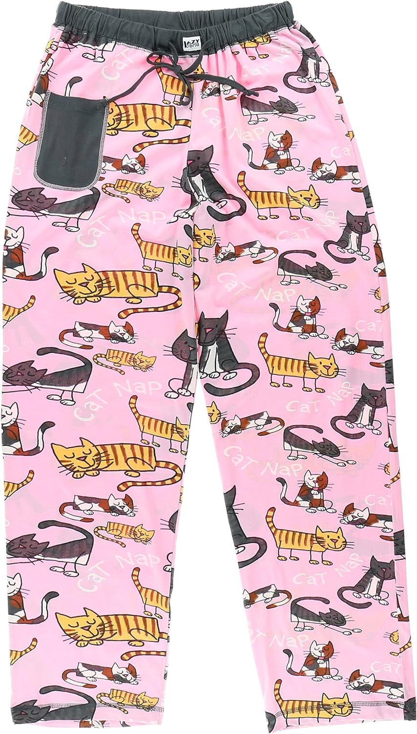 Pajamas for Women, Cute Pajama Pants and Top Separates, Cat, Nap, Animal