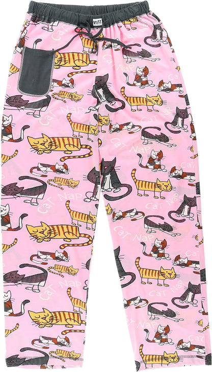 Pajamas for Women, Cute Pajama Pants and Top Separates, Cat, Nap, Animal