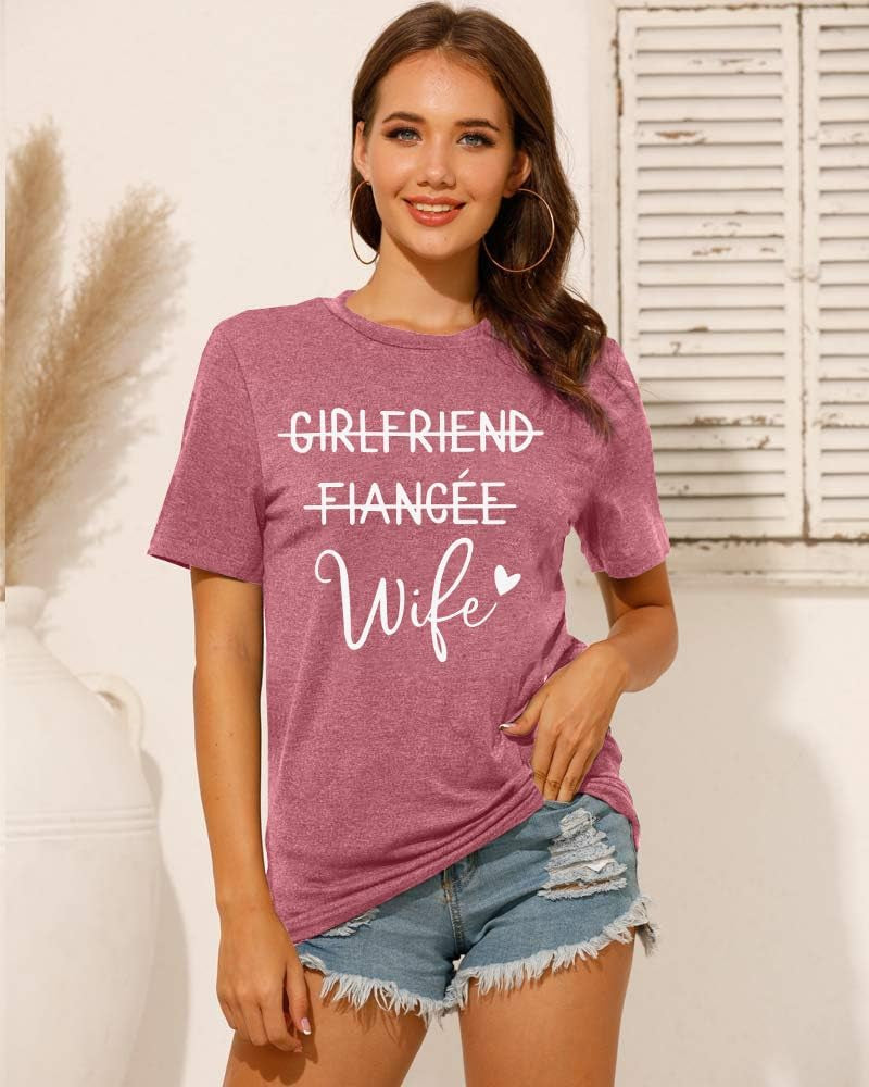 Girlfriend Fiancee Wife Shirt Women Bride Honeymoon Vacation Tees Valentine'S Day Gift