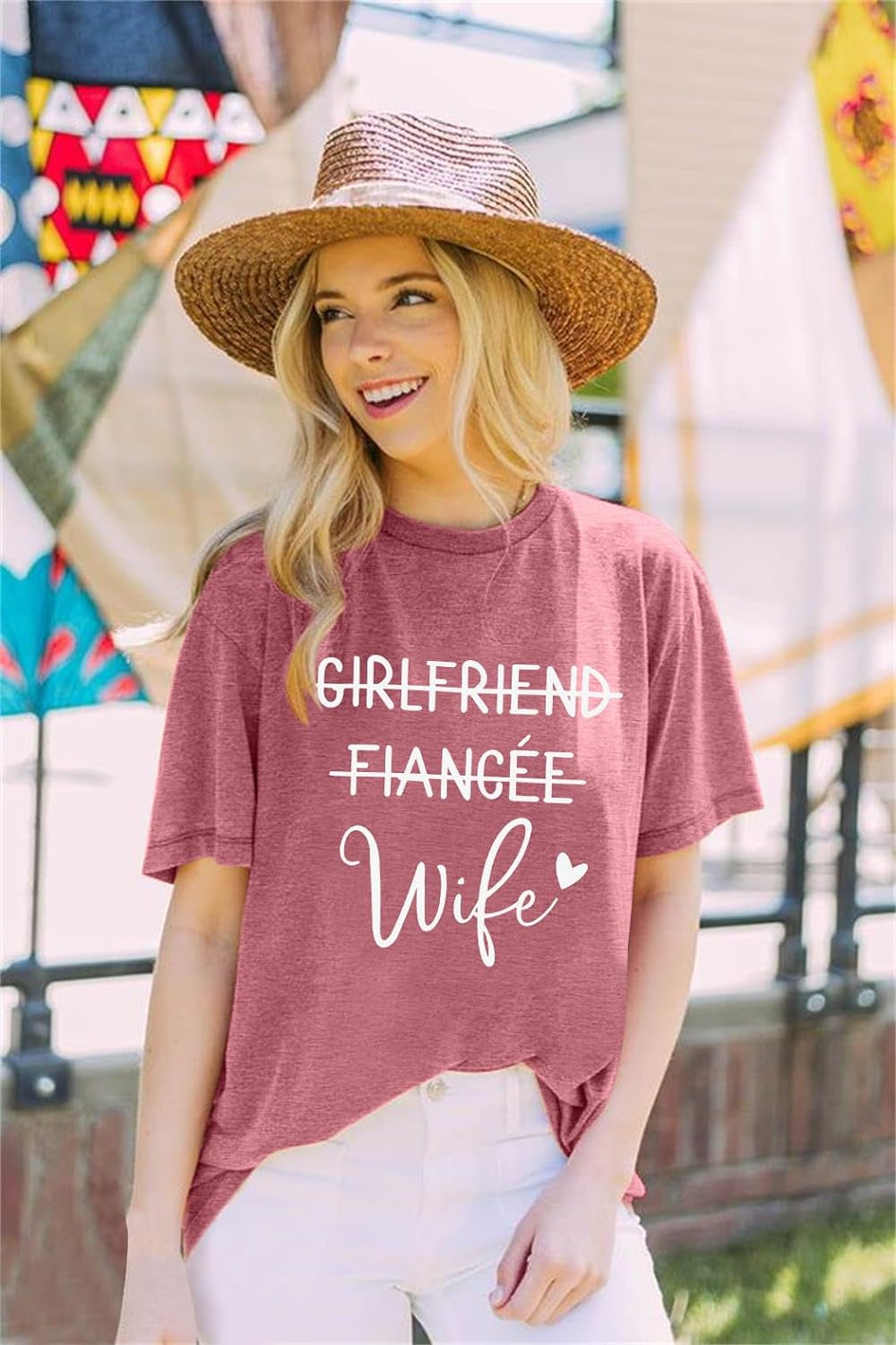 Girlfriend Fiancee Wife Shirt Women Bride Honeymoon Vacation Tees Valentine'S Day Gift