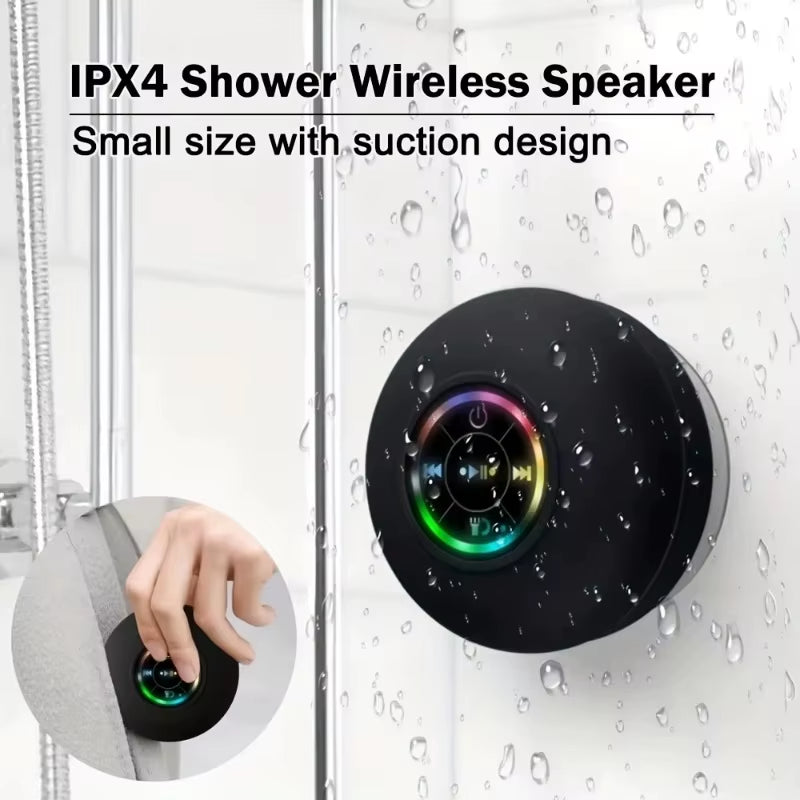 New Bathroom Waterproof Wireless LED Bluetooth Speaker Large Suction Cup Mini Portable Speaker Outdoor Sports Stereo Speaker