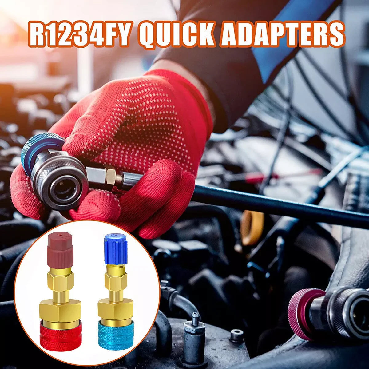 R1234YF to R134A Quick Coupler Adapter Fits Car A/C High Low Side Conversion Kit