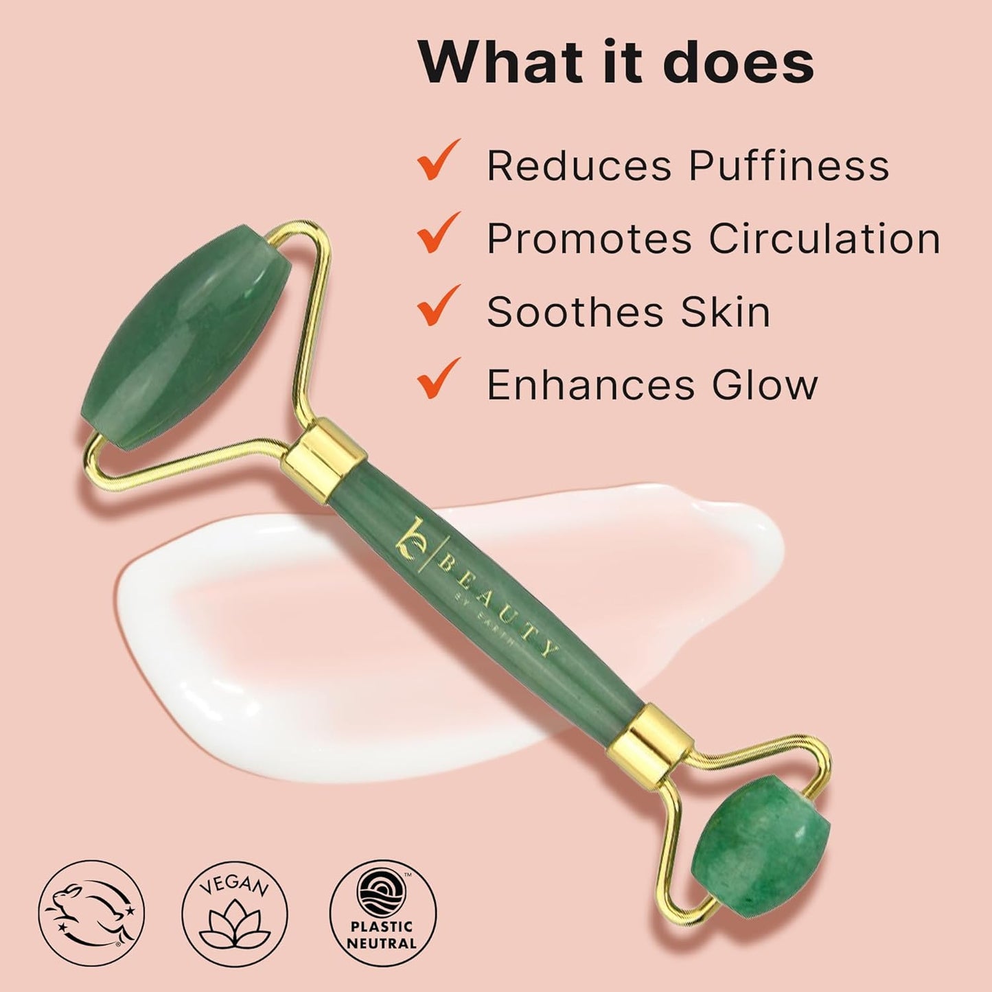 Jade Roller for Face - Smoothes Fine Lines & Wrinkles, Face Massager Skin Care Tools with Small Eye Roller for Puffy Eyes, De-Puffing & Firming Facial Tool, Self Care Gifts for Women