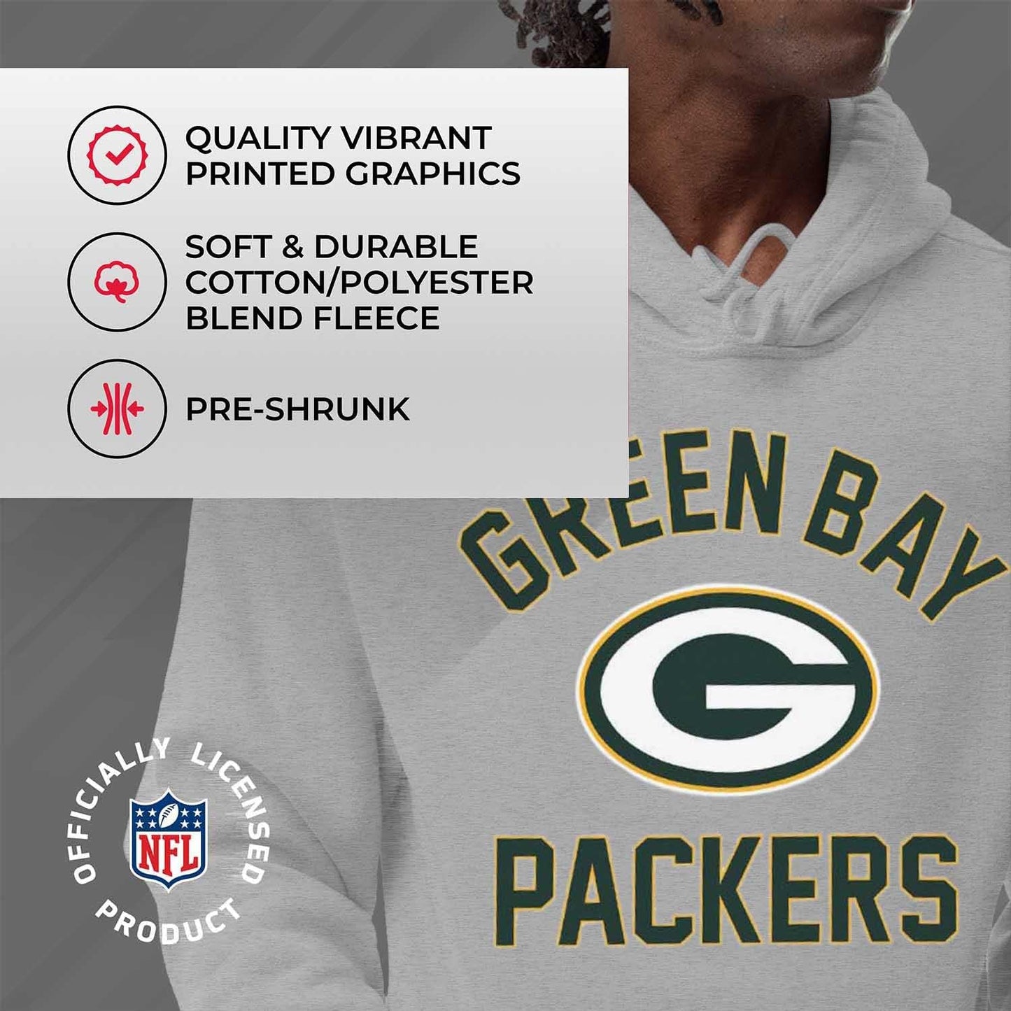 NFL Adult Gameday Hooded Sweatshirt - Poly Fleece Cotton Blend - Stay Warm and Represent Your Team in Style