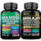 Sea Moss Capsules 16-In-1 19,445 MG (60 Caps) and Shilajit 8-In-1 15,250 MG (60 Caps) Dynamic Vitality Bundle, Ashwagandha, Turmeric, Bladderwrack, Panax Ginseng, Rhodiola Rosea, 24 Ingredients